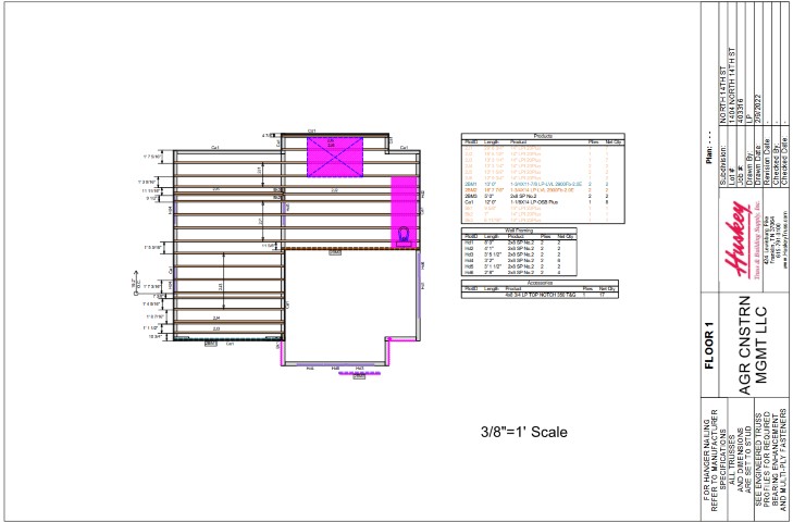 1404, 1406, 1407 DADU Lumber Print